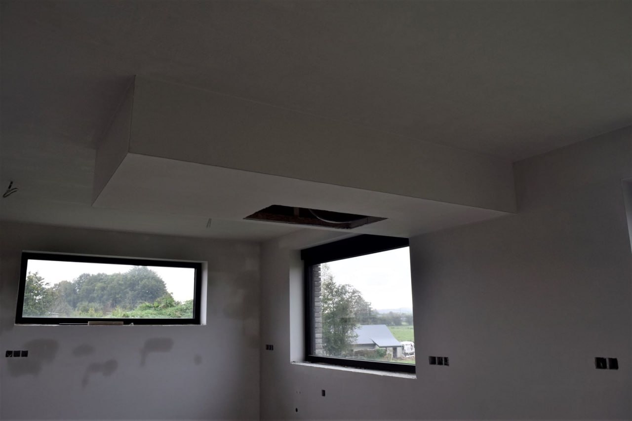 Plafonnage — faux plafond avec caisson